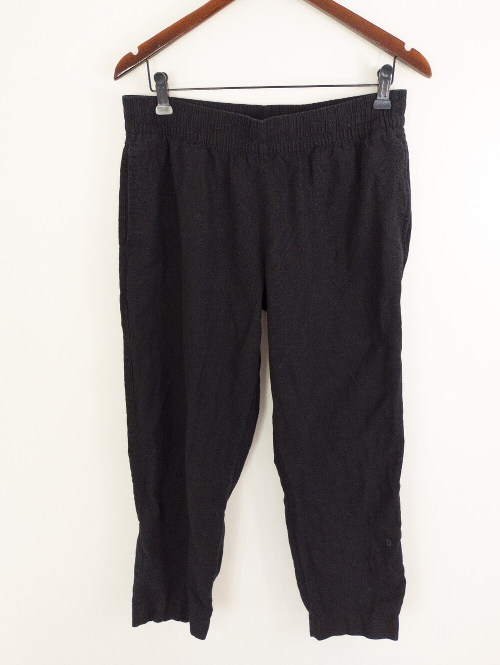 Old Navy Linen Blend High Rise Straight Pants Black Size M Comfort Waistband